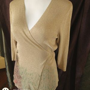 Tarot "The Empress" silk blend gold metallic top